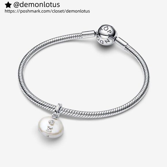 Pandora Treated Freshwater Cultured Baroque Pearl Mum Dangle Charm - Picture 2 of 7